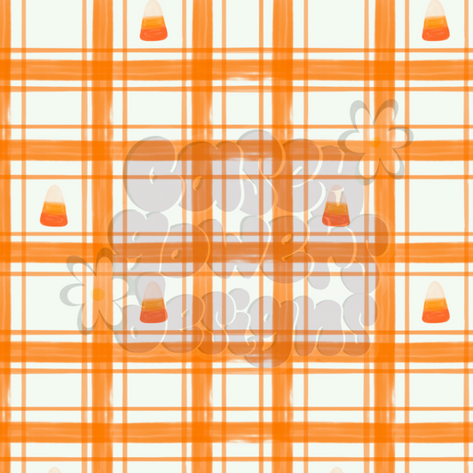 CANDY CORN PLAID SEAMLESS
